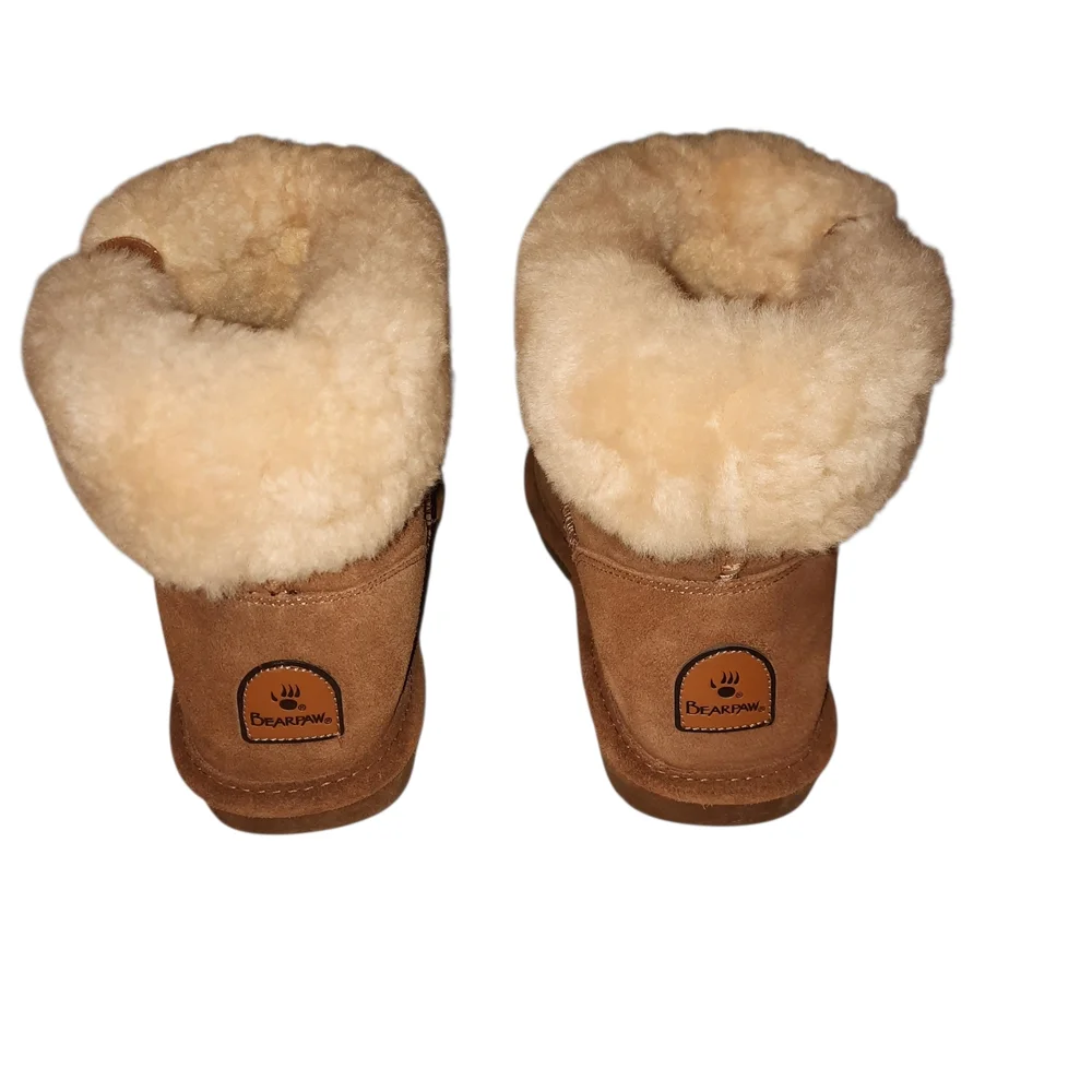 BearPaw Brown Ankle Boots with Cream Fur - Picture 6 of 8